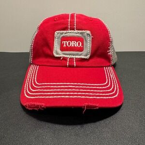 Toro Hat Cap Red Gray Logo‎ Embroidered OSFA Embroidered Colorblock Dad Adult